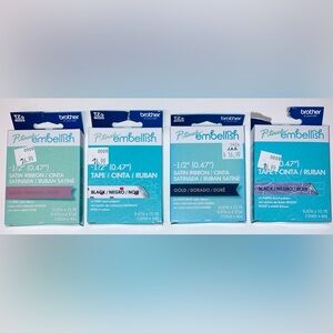 P-Touch Emblish Ribbon & Tape - NEW! Set of 4.